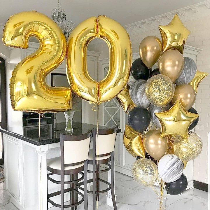 Фольгированный шар Золотая Цифра в Ярославле