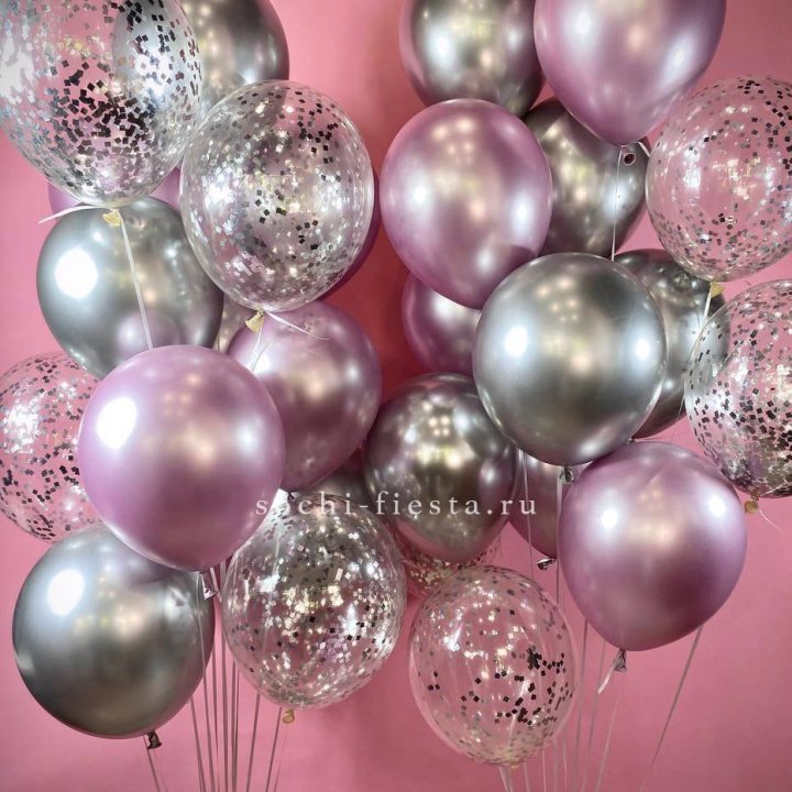 Фонтан шаров "Сильвер пинк" в Ярославле