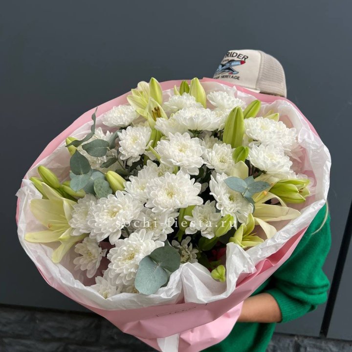  Букет  хризантемы и лилии с доставкой в Ярославле