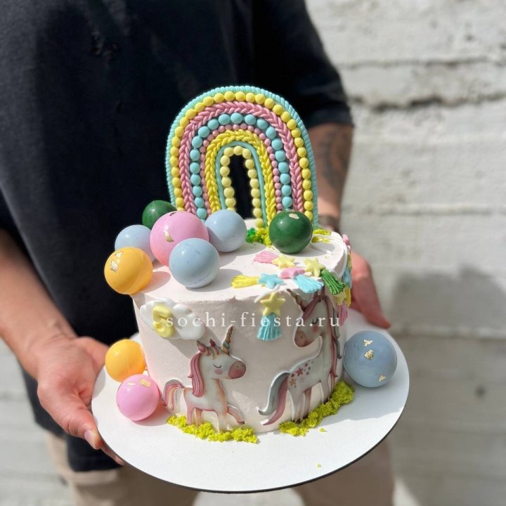Торт "Радуга с единорогом" с доставкой в Ярославле