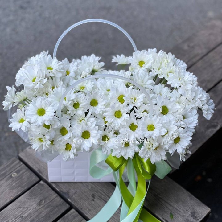 Сумка с хризантемами ромашками в Ярославле