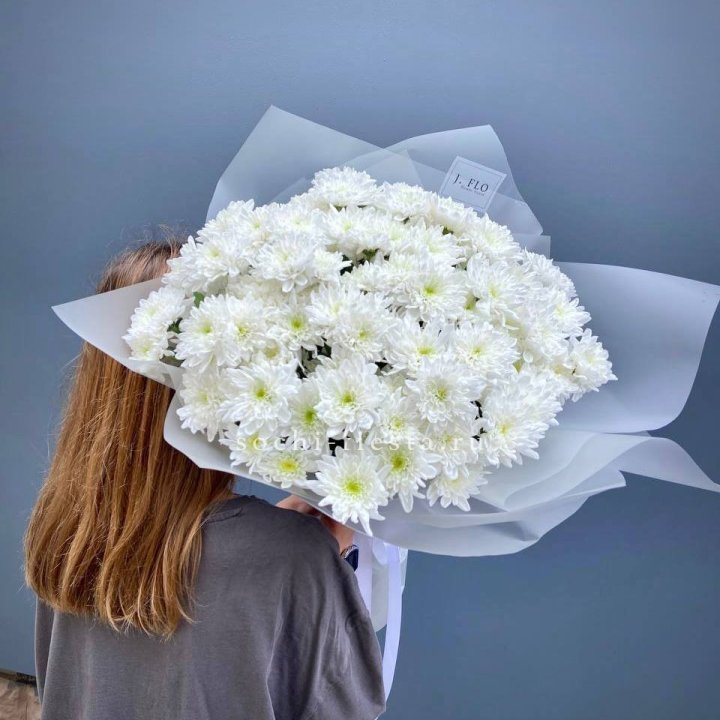 Букет хризантем "Белая снежинка" в Ярославле