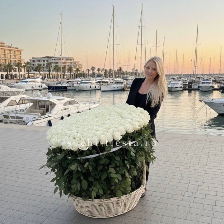 301 высокая роза в корзине в Ярославле