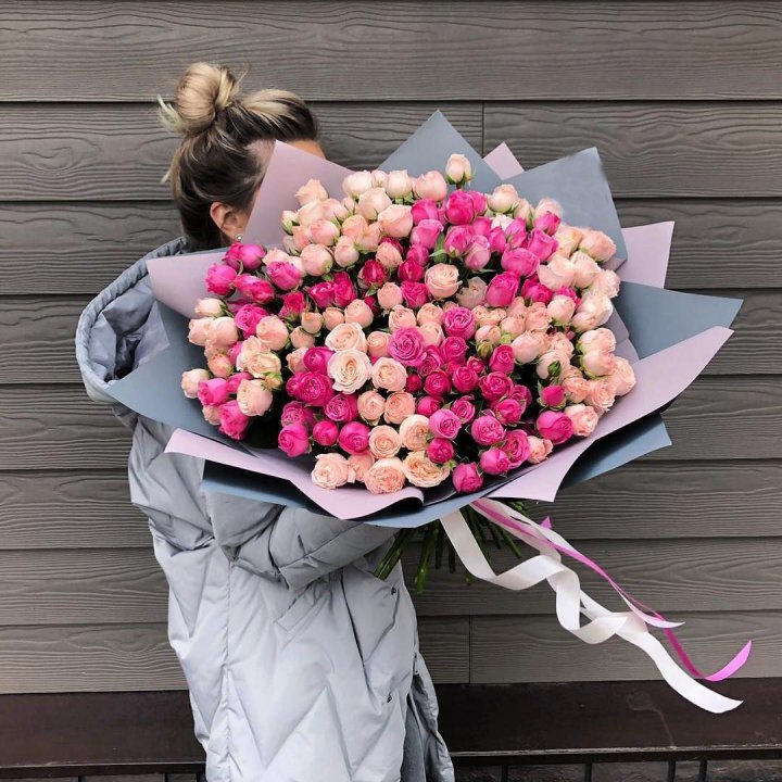 55 роз микс кустовых в Ярославле