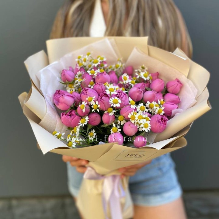 Дуобукет мисти с ромашками  в Ярославле