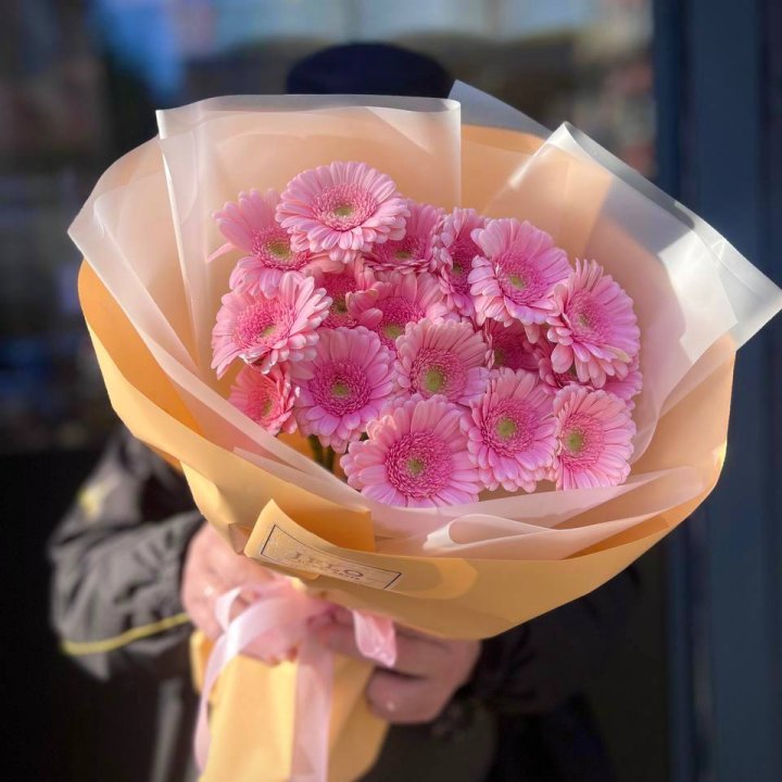 17 розовых гербер  в Ярославле