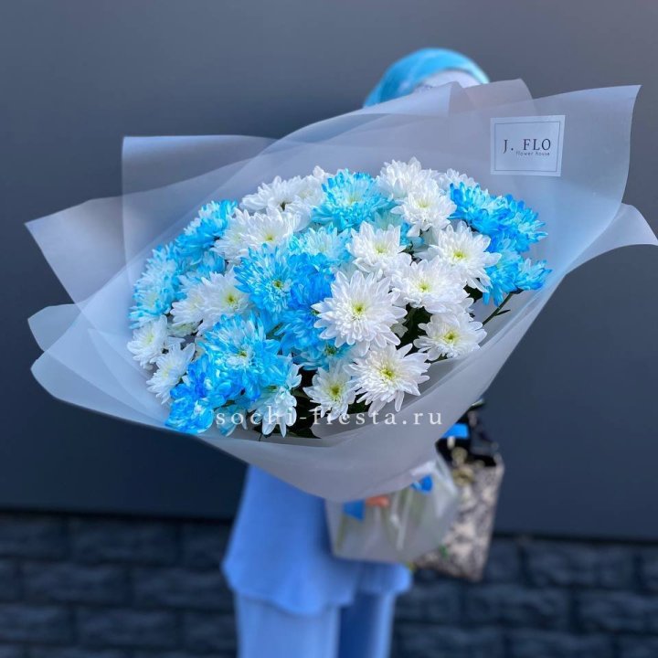 Букет хризантем "Голубая снежинка" в Ярославле
