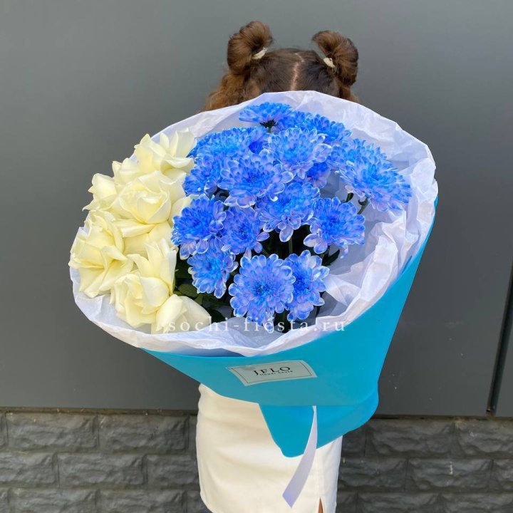 Дуо букет розы и хризантема в Ярославле