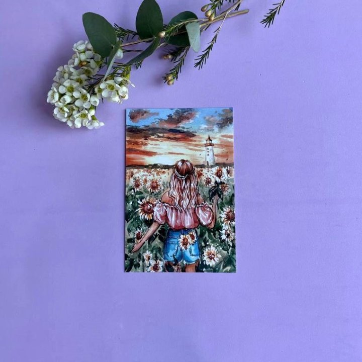 Открытка к букету "Подсолнух" в Ярославле