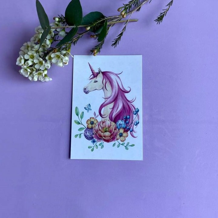 Открытка к букету "Единорог" в Ярославле