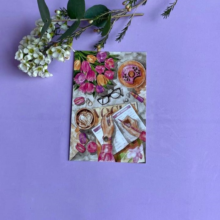 Открытка к букету "Леди на работе" в Ярославле