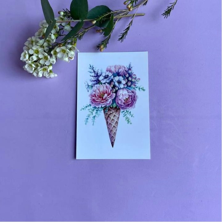 Открытка к букету "Цветочно-кремовый" в Ярославле