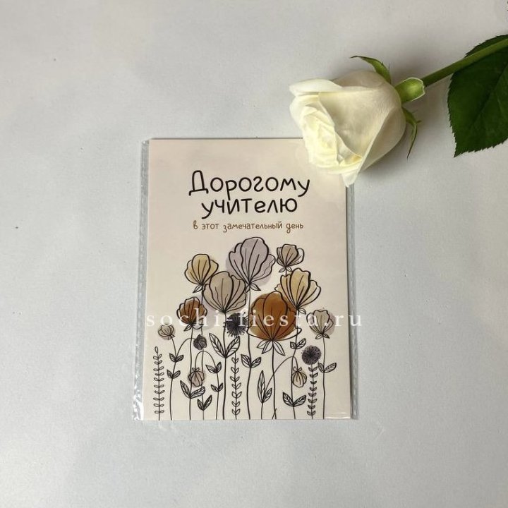 Открытка к букету "Дорогому учителю" в Ярославле
