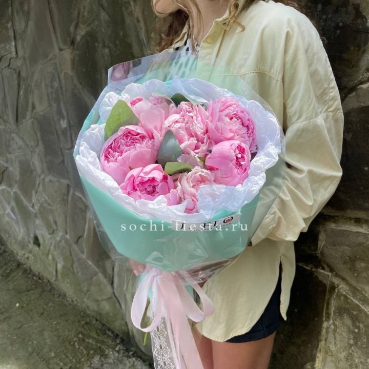 7 зефирных пионов в фоамиране в Ярославле