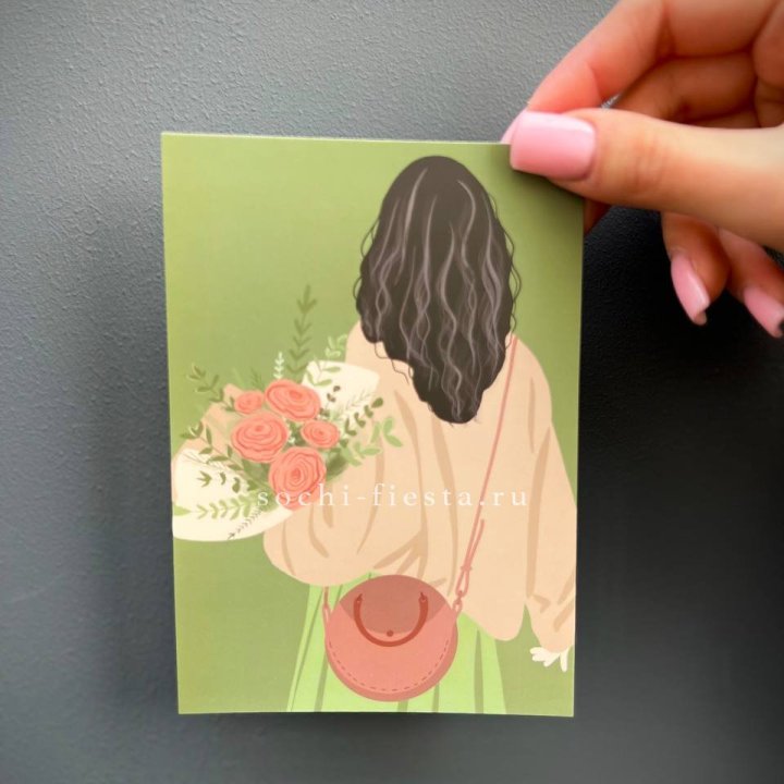 Открытка к букету "Потрясающая девушка" в Ярославле