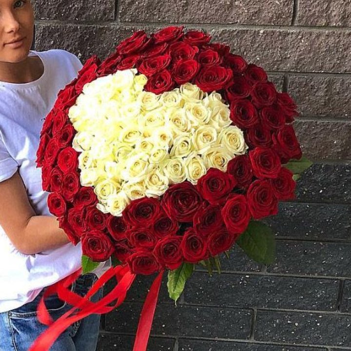101 роза "Сердце" в Ярославле