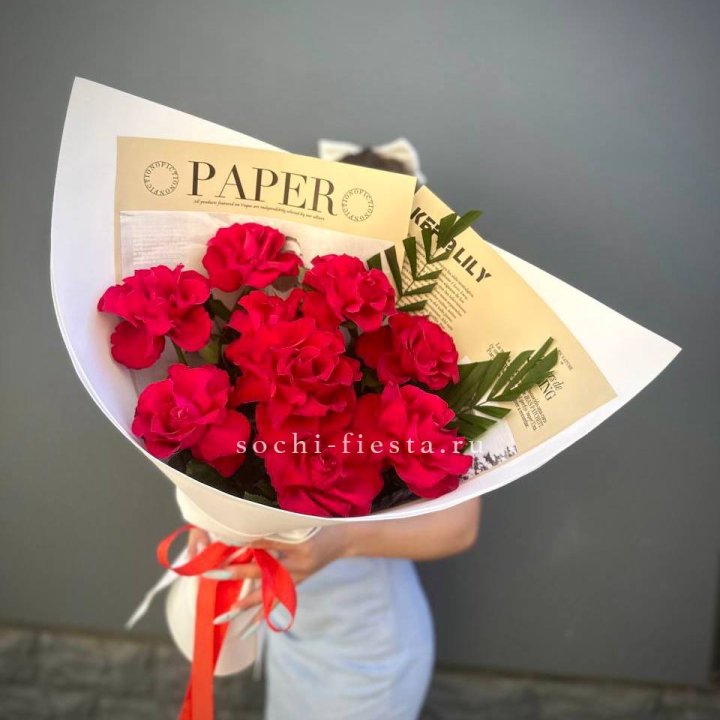 9 Красных французских роз Чико в Ярославле