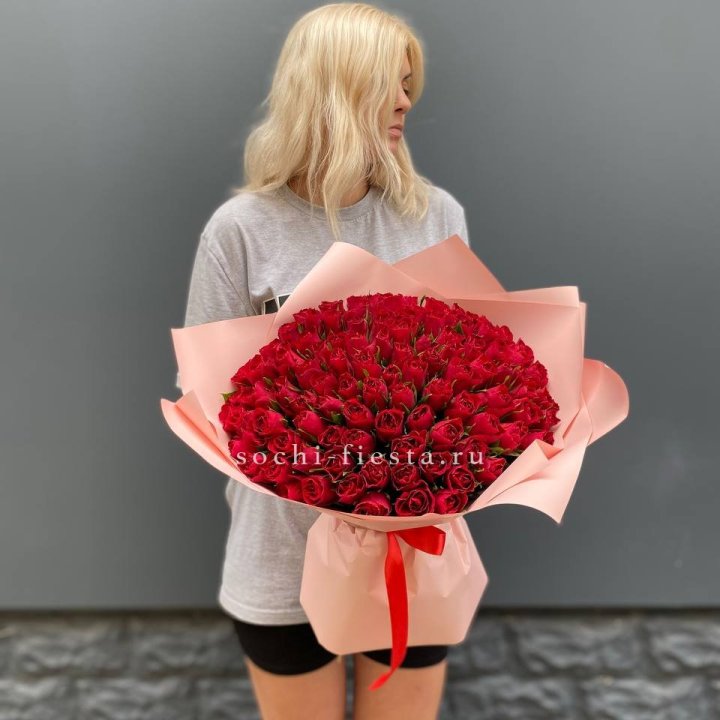 101  красная кенийская роза  с доставкой в Ярославле