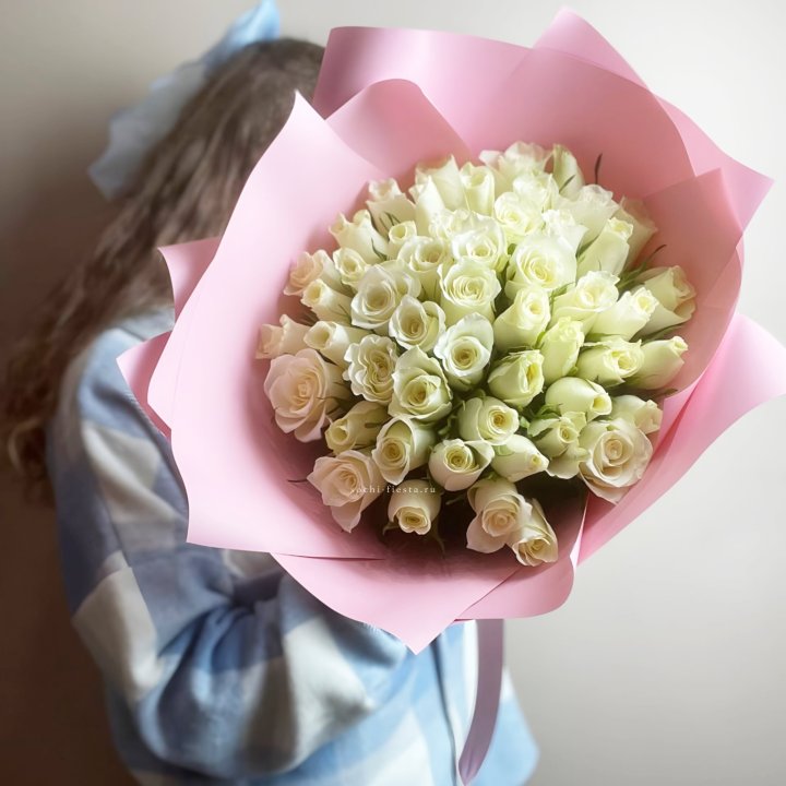 Букет из 51 белой розы (Кения) в Ярославле