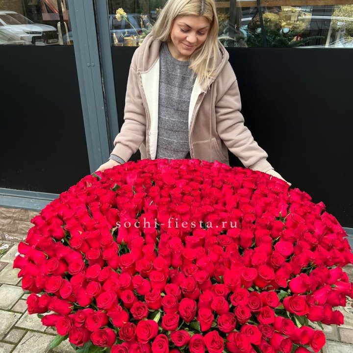 501 красная роза в корзине в Ярославле