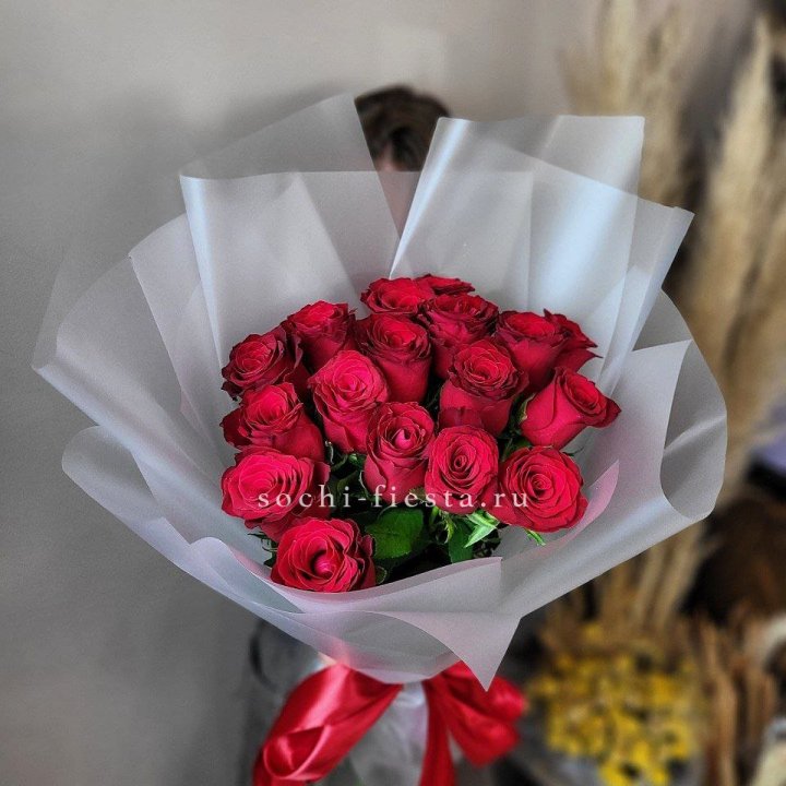 17 красных роз "Нет времени ждать" в Ярославле