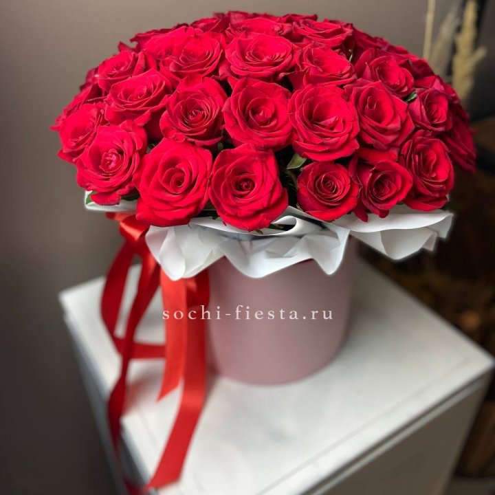 Красные розы 51шт  в коробке в Ярославле