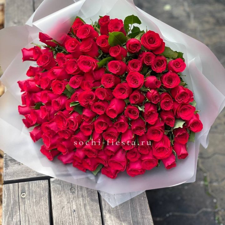 101 красная роза Лолита в Ярославле