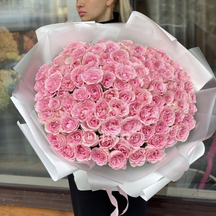 101 нежно-розовая роза в Ярославле