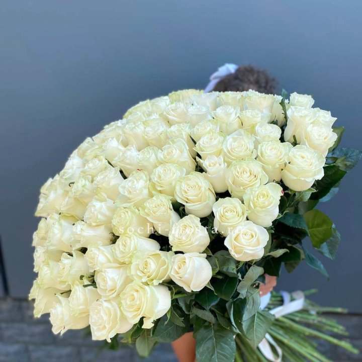 101 белая высокая роза в Ярославле