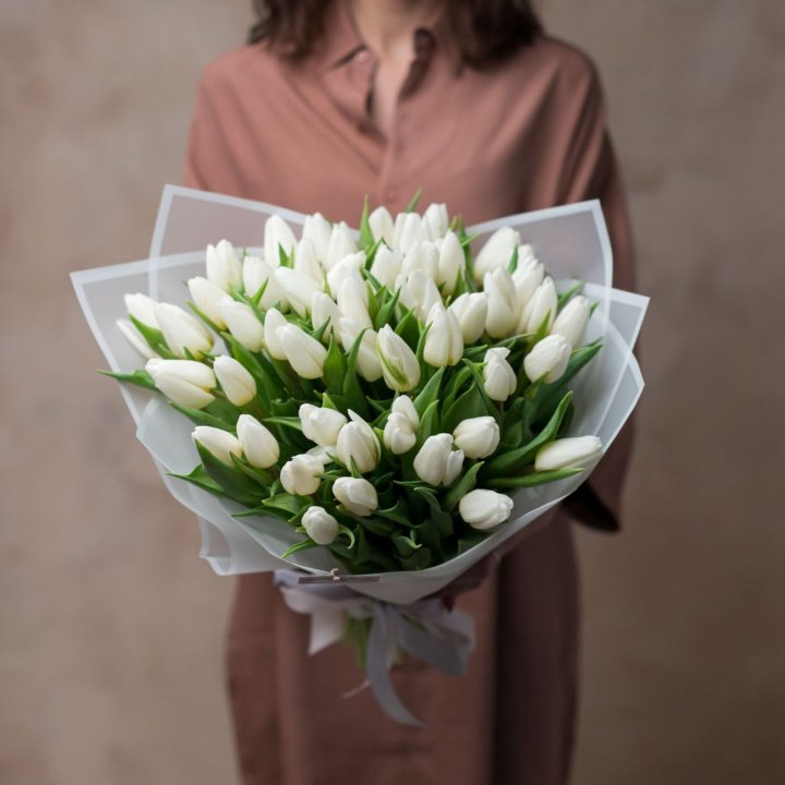 51 белый тюльпан в Ярославле