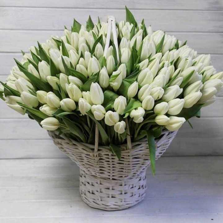Корзина из 151 тюльпана в Ярославле